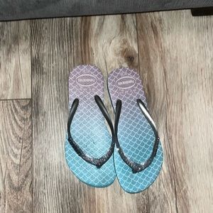 Havaianas girls mermaid flip flops size USA 2